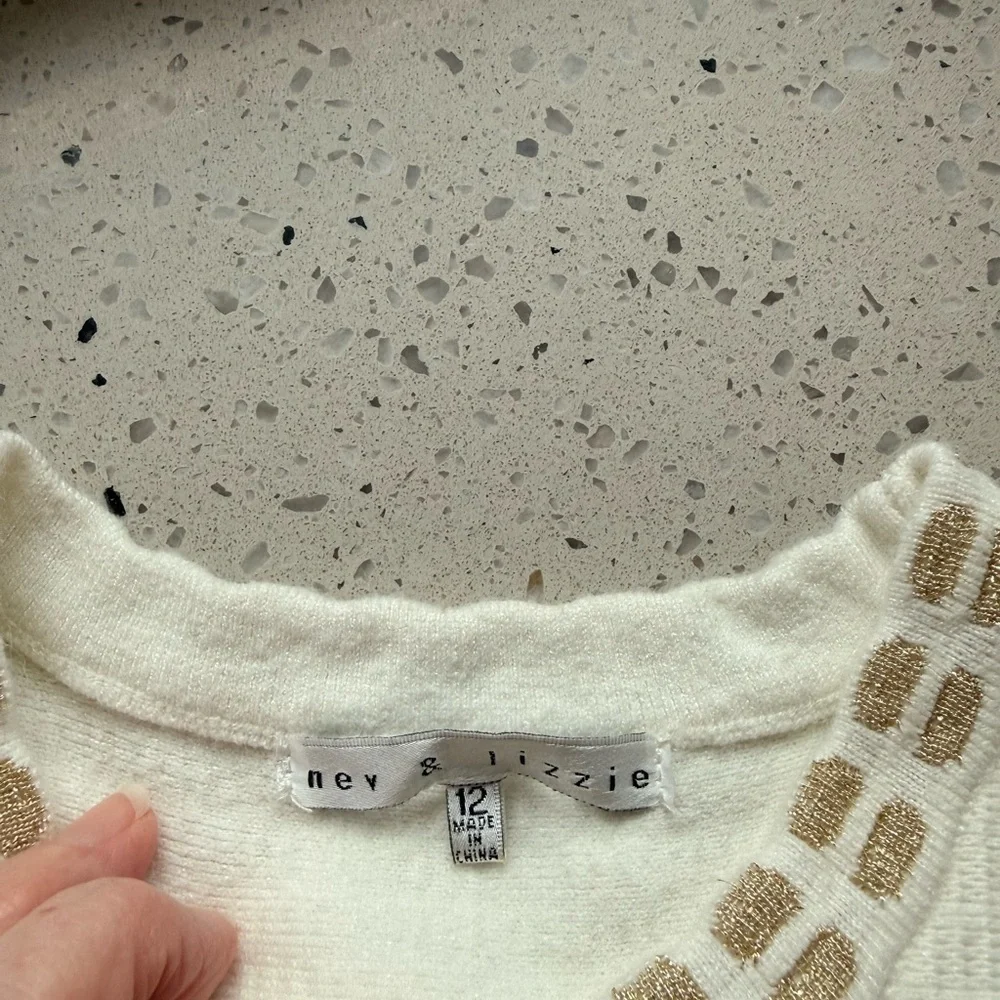 Girl’s Sweater Dress with Gold Accents - Picture 3 of 4